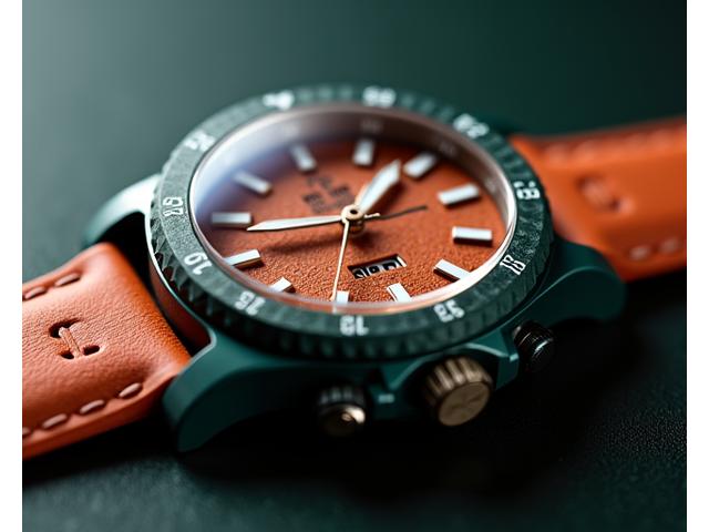 A vibrant limited edition watch in a unique color combination, highlighting innovative material use like colored ceramics or carbon fiber.
